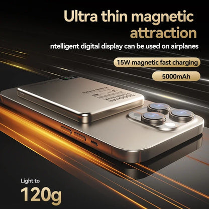 Ultra Thin 10000mAh Magnetic Wireless Charger Power Bank PD15W Portable Powerbank For iPhone Samsung Huawei Xiaomi for Magsafe