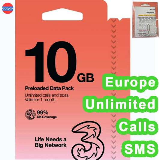 Three Europe Internet Sim Card,Prepaid Sim Card Europe,sim unlimited data,internet free unlimited sim data,4g/5g Europe data sim