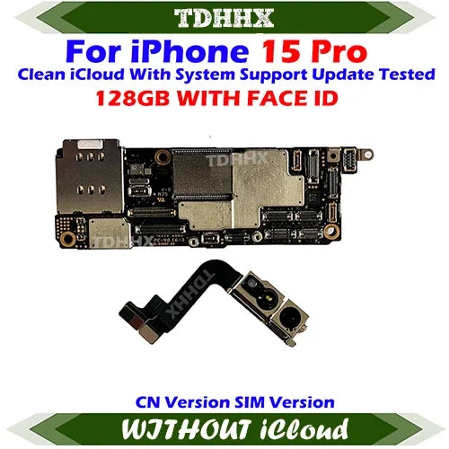 Update iOS System Logic Board For iPhone 15 Pro Max With Face Id Full Chips iCloud Off Dual Sim Motherboard Full Tested Chips