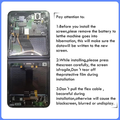 AMOLED 6.7" For Samsung Z Flip 5 LCD Display Touch Screen Digitizer For Samsung Z Flip5 F731B F731U F731W LCD With Frame