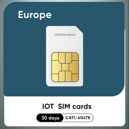 4G GPS Tracker SIM Card Europe Roaming Data 360MB IOT Device M2M Collar 365 Days Service