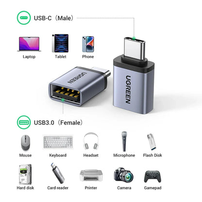 UGREEN USB 3.0 OTG Adapter Type C to USB Adapter Female Converter Thunderbolt 3 For Macbook Pro Air Samsung Xiaomi S20 S10 OTG