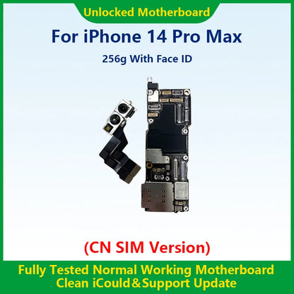 Fully Tested 100% Working Mainboard For iPhone 14 Pro Max With Face ID Clean iCloud Board Support Update SIM Version Motherboard